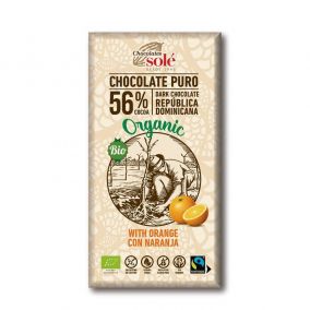 Шоколади Solé - 56% органичен шоколад с портокал