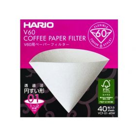 Хартиени филтри Hario V60-01 40 бр., бели (VCF-01-40W)