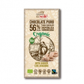 Шоколади Solé - 56% органичен шоколад с джинджифил
